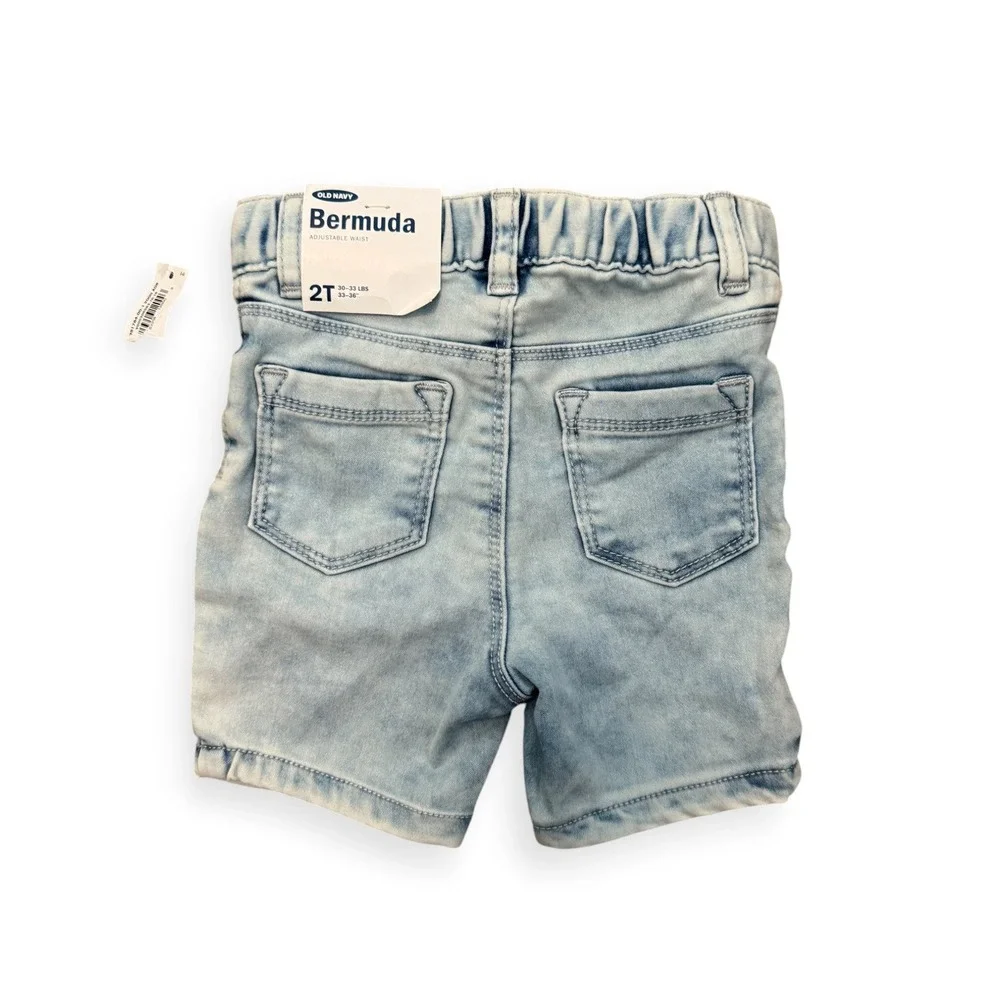 NWT Old Navy Toddler 2T Bermuda Denim Shorts 2pk Dark & Light Wash